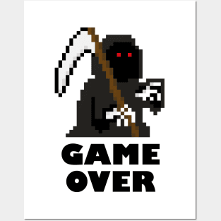 PixelArt Grim Reaper Game Over Posters and Art